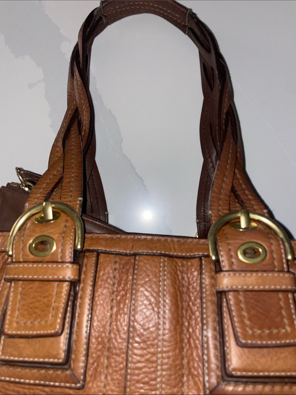 Vintage Coach Y2K MIA SoHo Pebbled Whiskey Leather Tote 10049 - Picture 5 of 16